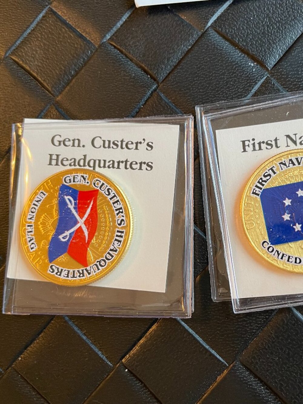 Two Civil War Battle Flags Half-Dollars & Binder Mystic Stamp Company